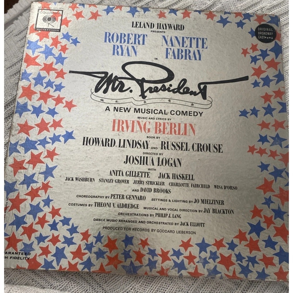 Irving Berlin Mr. President A Musical Comedy LP Vinyl Record Columbia KOL 5870
